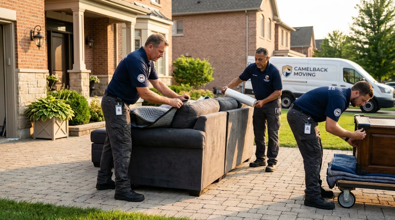Large estate moving crew wrapping furniture in Timberville, VA