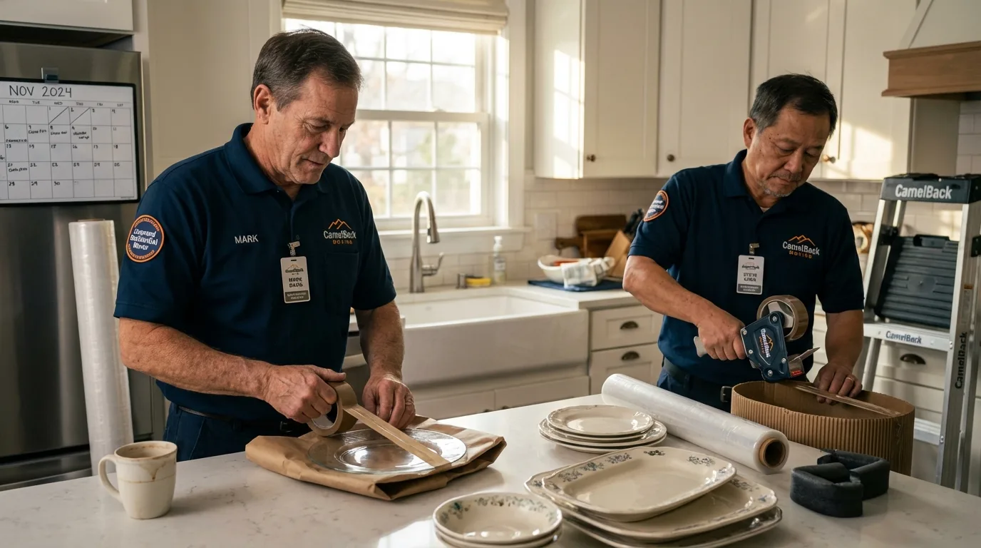 Professional crew packing kitchen dishware in Timberville, VA